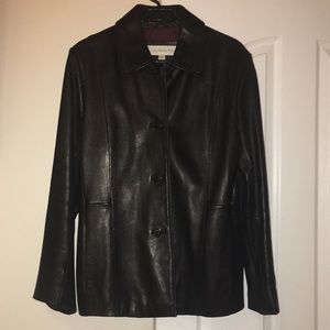 Liz Claiborne 100% Genuine Leather Coat